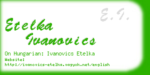 etelka ivanovics business card